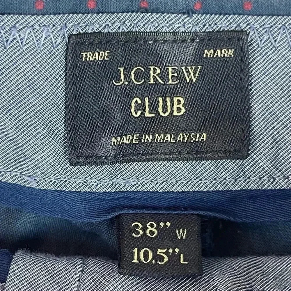 J. Crew Club Men's Size 38 Shorts Navy Blue Red Pin Dots F8717 100% Cotton
